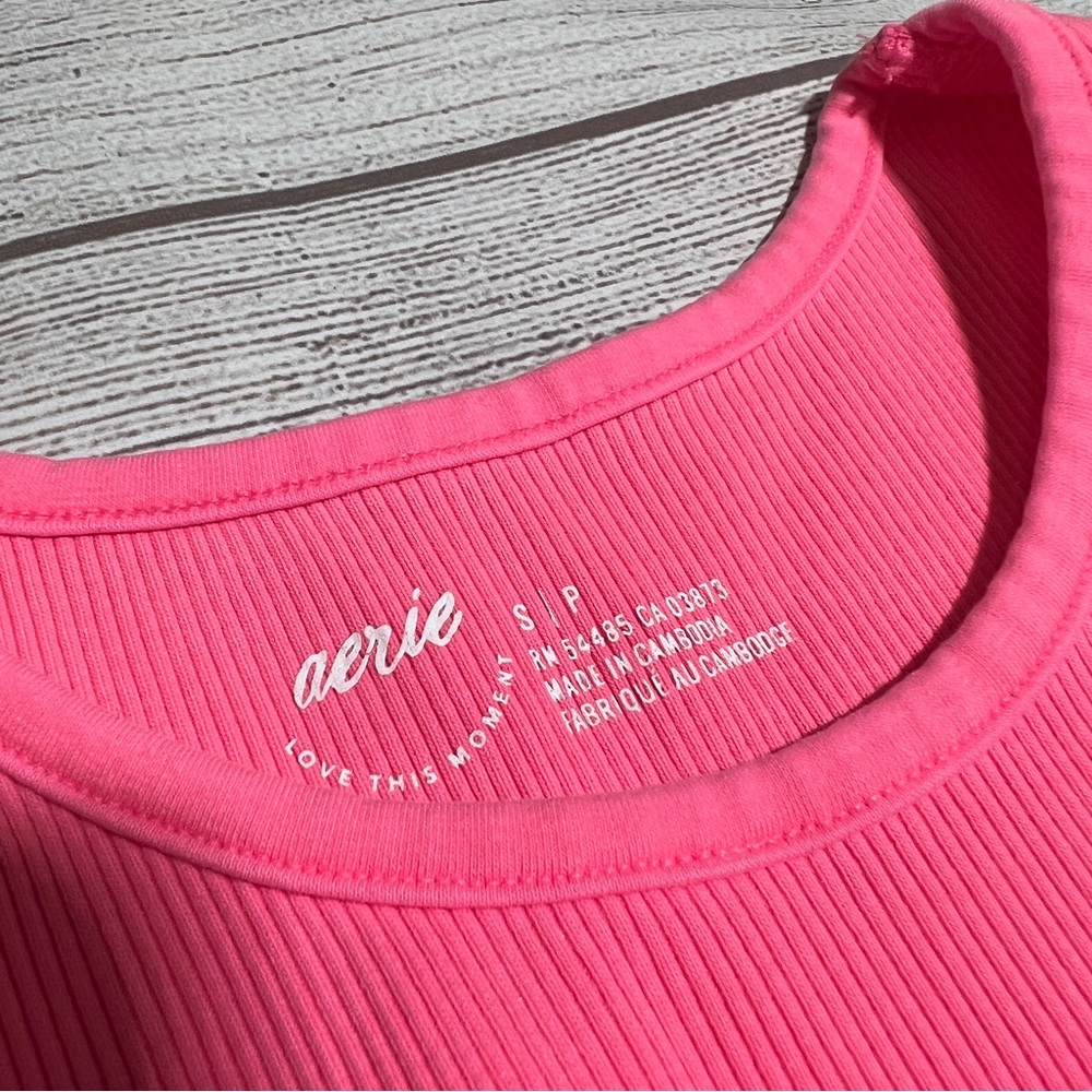 Aerie Rouchy Rib Tank Top in Coral Sun - Picture 7 of 11